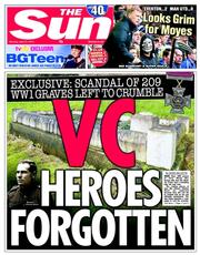 The Sun (UK) Newspaper Front Page for 21 April 2014