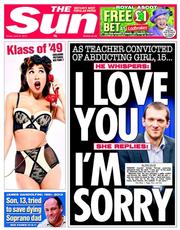 The Sun (UK) Newspaper Front Page for 21 June 2013