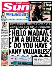 The Sun (UK) Newspaper Front Page for 21 August 2013