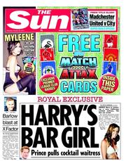The Sun (UK) Newspaper Front Page for 22 October 2011