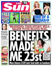 The Sun (UK) Newspaper Front Page for 22 February 2014