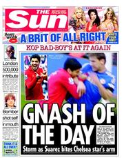 The Sun (UK) Newspaper Front Page for 22 April 2013