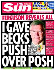 The Sun (UK) Newspaper Front Page for 23 October 2013
