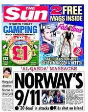 The Sun (UK) Newspaper Front Page for 23 July 2011