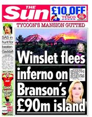 The Sun (UK) Newspaper Front Page for 23 August 2011