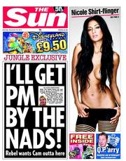 The Sun (UK) Newspaper Front Page for 24 November 2012