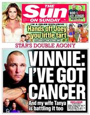 The Sun (UK) Newspaper Front Page for 24 November 2013