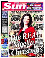 The Sun (UK) Newspaper Front Page for 24 December 2013