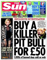 The Sun (UK) Newspaper Front Page for 24 February 2014
