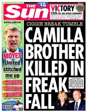 The Sun (UK) Newspaper Front Page for 24 April 2014