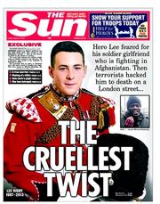The Sun (UK) Newspaper Front Page for 24 May 2013