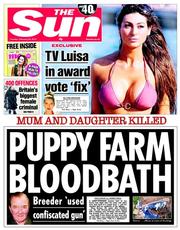 The Sun (UK) Newspaper Front Page for 25 February 2014