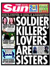 The Sun (UK) Newspaper Front Page for 25 May 2013