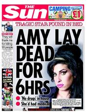 The Sun (UK) Newspaper Front Page for 25 July 2011