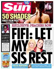 The Sun (UK) Newspaper Front Page for 25 July 2014