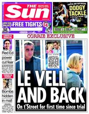 The Sun (UK) Newspaper Front Page for 25 September 2013
