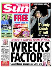 The Sun (UK) Newspaper Front Page for 26 November 2012
