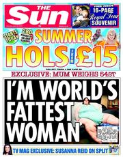 The Sun (UK) Newspaper Front Page for 26 April 2014