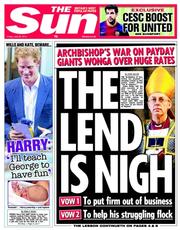 The Sun (UK) Newspaper Front Page for 26 July 2013