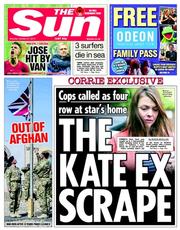 The Sun (UK) Newspaper Front Page for 27 October 2014
