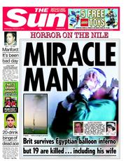 The Sun (UK) Newspaper Front Page for 27 February 2013