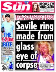 The Sun (UK) Newspaper Front Page for 27 June 2014
