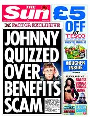 The Sun (UK) Newspaper Front Page for 28 October 2011