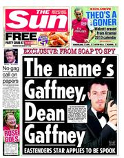 The Sun (UK) Newspaper Front Page for 28 November 2012