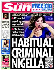 The Sun (UK) Newspaper Front Page for 28 November 2013