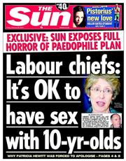 The Sun (UK) Newspaper Front Page for 28 February 2014