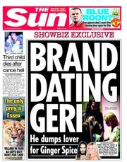 The Sun (UK) Newspaper Front Page for 28 August 2012