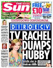 The Sun (UK) Newspaper Front Page for 29 November 2013