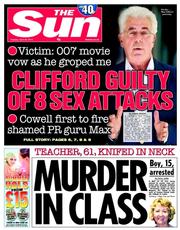 The Sun (UK) Newspaper Front Page for 29 April 2014