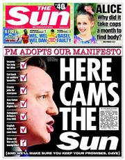 The Sun (UK) Newspaper Front Page for 2 October 2014