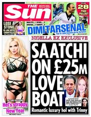 The Sun (UK) Newspaper Front Page for 2 January 2014