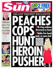 The Sun (UK) Newspaper Front Page for 2 May 2014