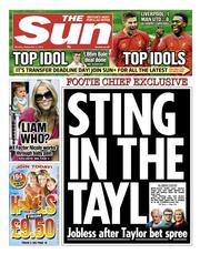 The Sun (UK) Newspaper Front Page for 2 September 2013