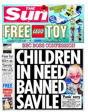 The Sun (UK) Newspaper Front Page for 30 October 2012