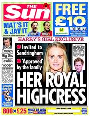The Sun (UK) Newspaper Front Page for 30 October 2013