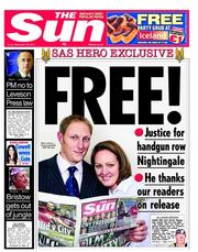 The Sun (UK) Newspaper Front Page for 30 November 2012