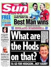 The Sun (UK) Newspaper Front Page for 30 April 2012