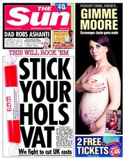 The Sun (UK) Newspaper Front Page for 30 June 2014
