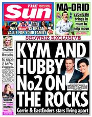 The Sun (UK) Newspaper Front Page for 30 July 2013