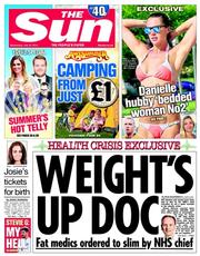 The Sun (UK) Newspaper Front Page for 30 July 2014
