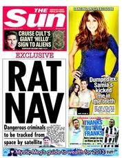 The Sun (UK) Newspaper Front Page for 31 December 2012