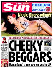The Sun (UK) Newspaper Front Page for 31 December 2013