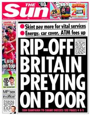 The Sun (UK) Newspaper Front Page for 31 March 2014