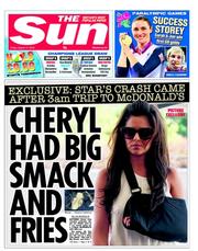 The Sun (UK) Newspaper Front Page for 31 August 2012