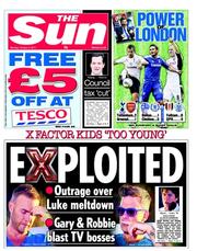 The Sun (UK) Newspaper Front Page for 3 October 2011