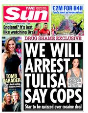 The Sun (UK) Newspaper Front Page for 3 June 2013